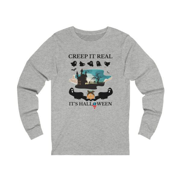 Creepy Halloween Unisex Long Sleeve Tshirt athletic heather mockup