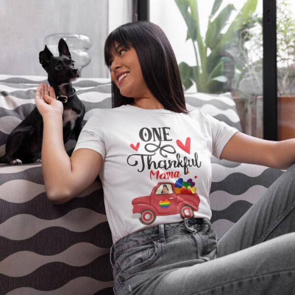 Grateful Mama Joyride women’s t-shirt worn by a model, front view with full design visible by One Stop Soul