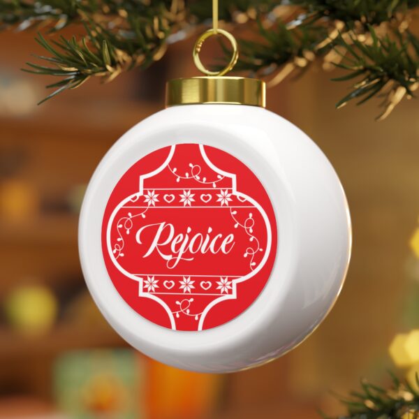 rejoice christmas ball ornament white hanging tree lifestyle