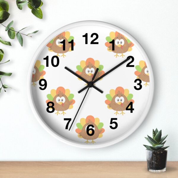 Gobble Time Thanksgiving Turkey Wall Clock
